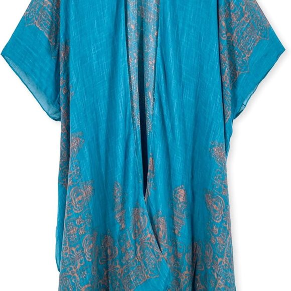 Women's Kimono Swimsuit Coverups Beach Floral Casual Cardigan Bathing Suit Cover - Picture 2 of 6